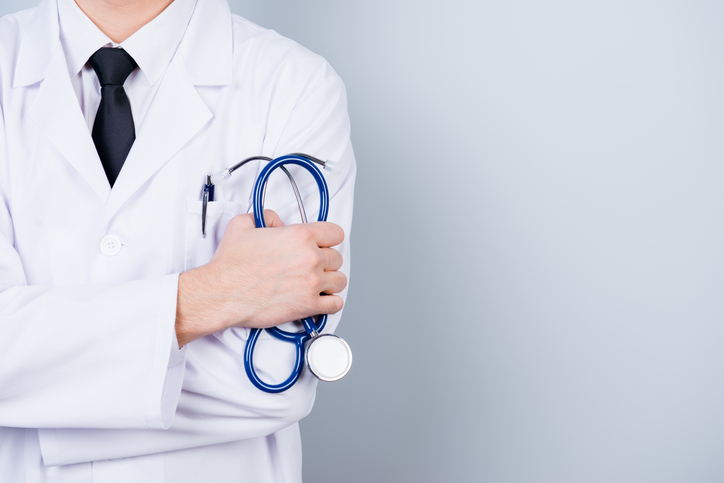 Doctor in white coat with stethoscope